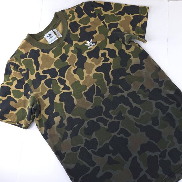 ADIDAS ORIGINALS CAMO OMBRE T-SHIRT MEN'S SIZE MEDIUM 100% COTTON BLACK GREEN - Picture 1 of 8